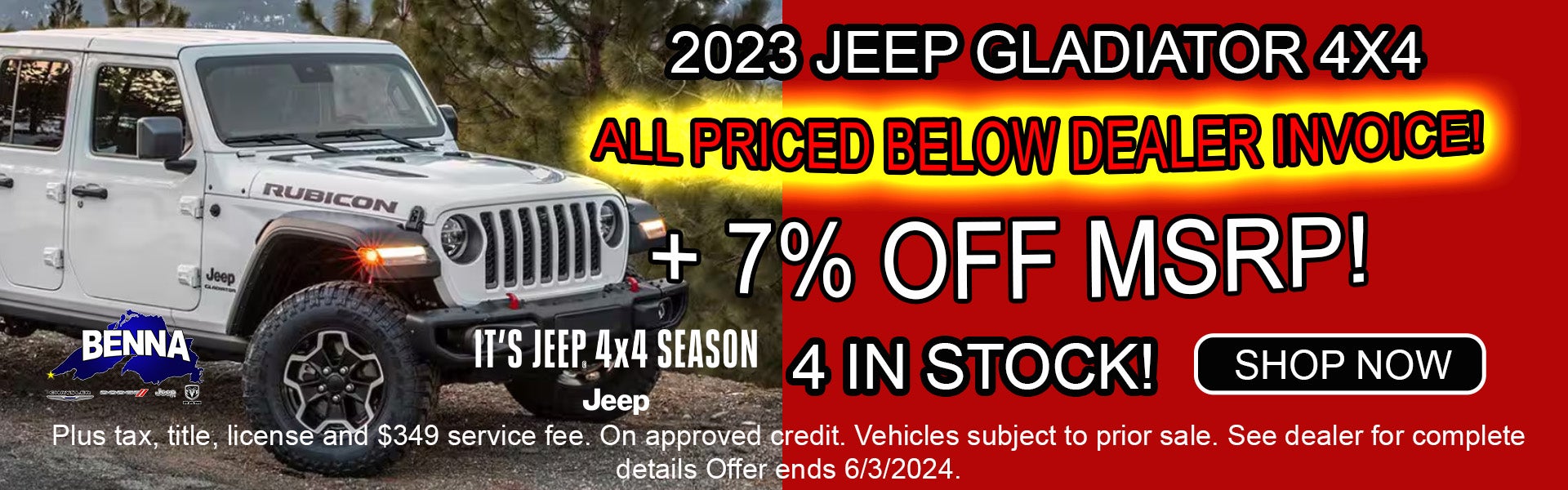 2023 Jeep Gladiator Priced Below Invoice Plus 7%
