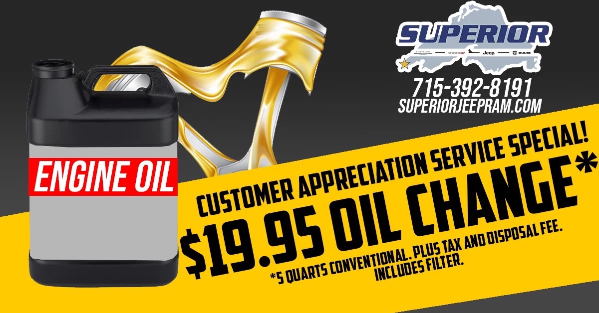 Superior Chrysler Dodge Jeep Ram Oil Change Promo Advert