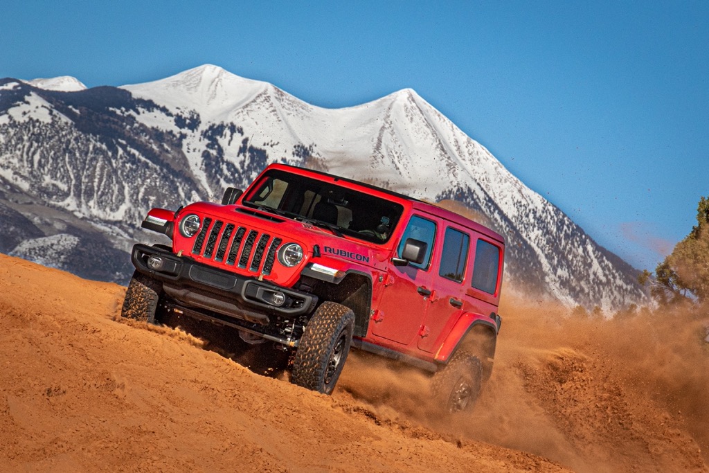 2021 Jeep Wrangler Unlimited Rubicon 392 red snowy mountains