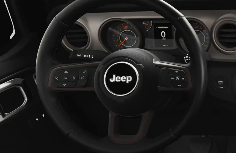 2023 Jeep Wrangler High Tide Leather-Wrapped Steering Wheel