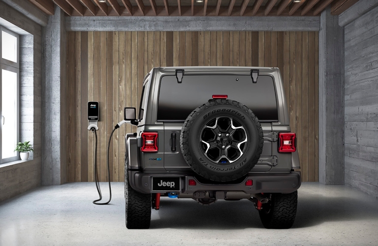 Jeep 4xe Charging at Wall Charging Station