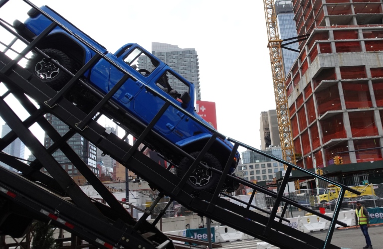 Jeep Gladiator on obstacle course at Camp Jeep
