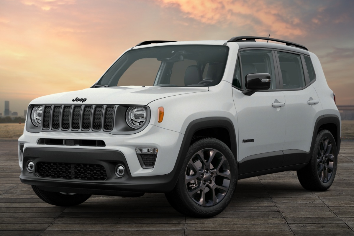 Close-up View of White 2023 Jeep Renegade