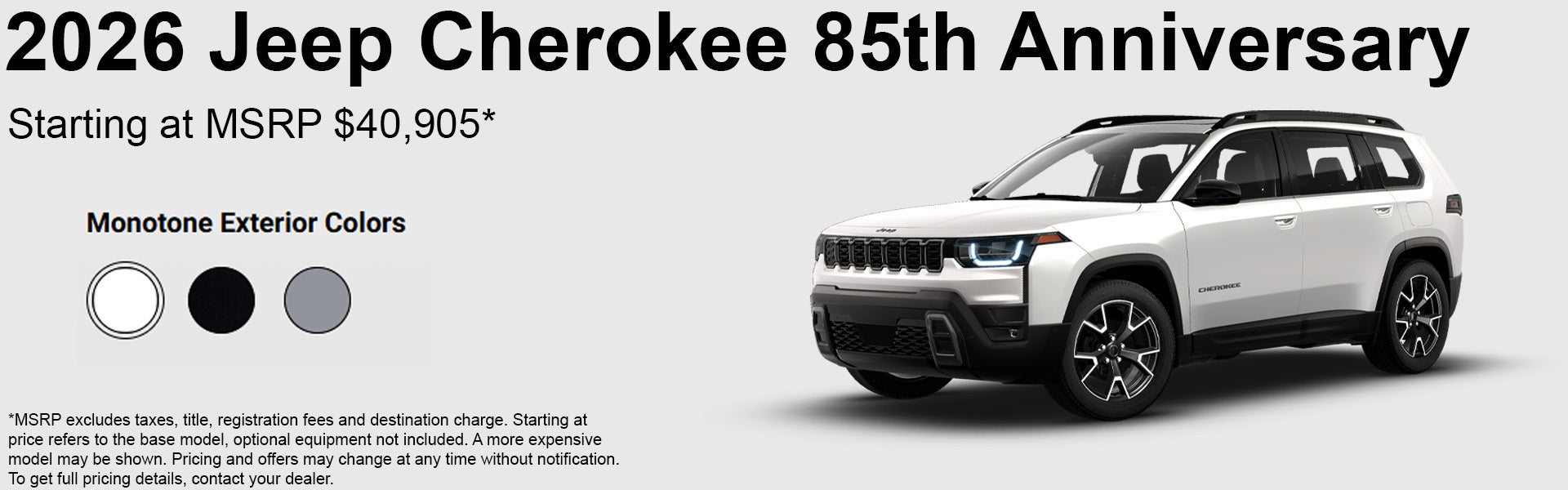 2026 Jeep Cherokee 85th Anniversary Edition Features