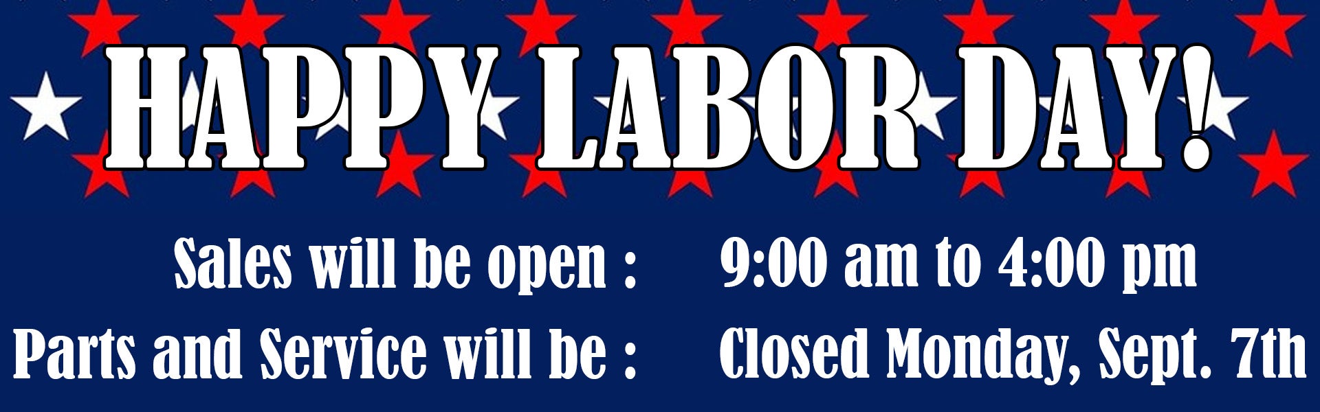 Benna CDJR's Labor Day Hours