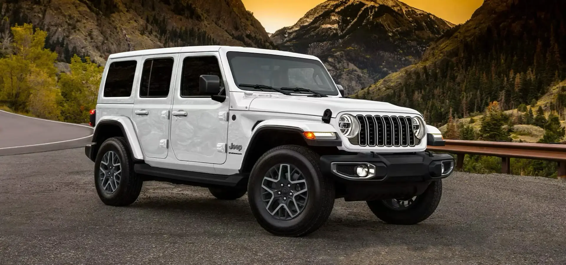White 2025 Jeep Wrangler Front Side View