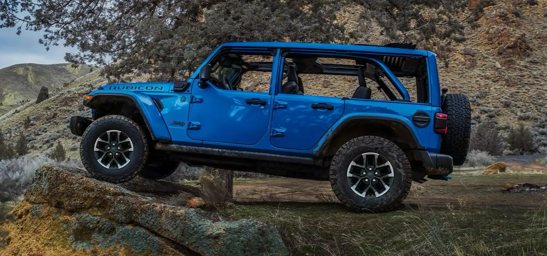 Blue 2025 Jeep Wrangler Side View