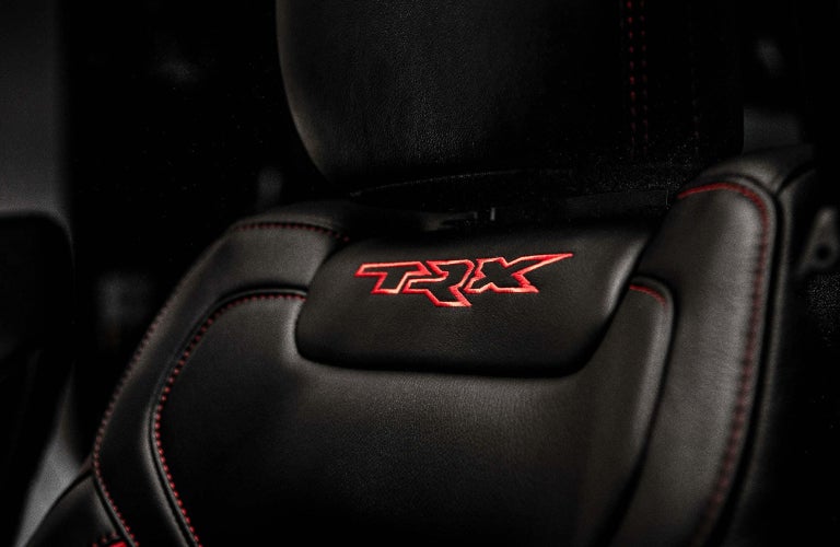 2023 Ram 1500 TRX seat badging closeup