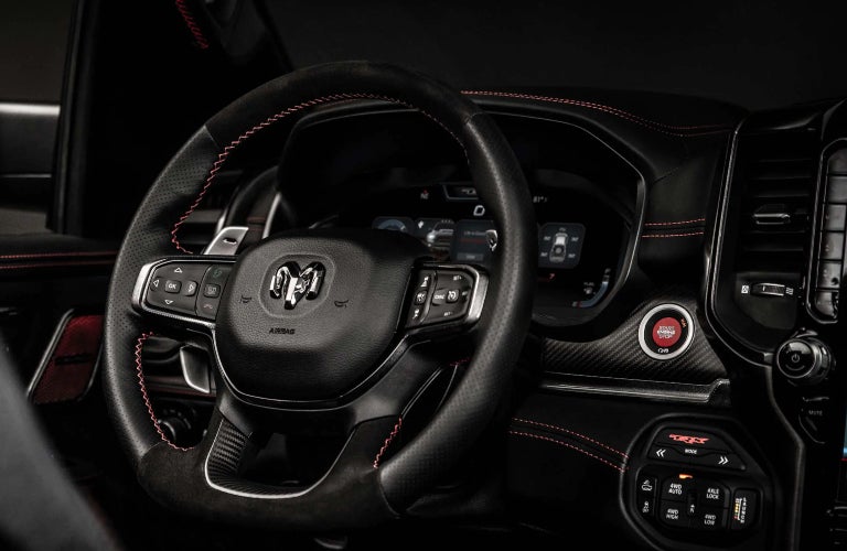 2023 Ram 1500 steering wheel closeup
