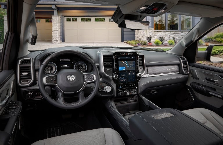 2022 Ram 1500 front seat, dash, and steering wheel