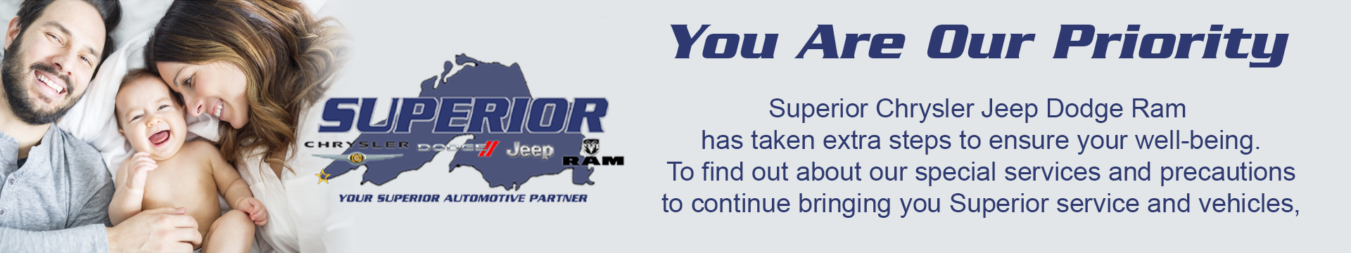 You are our priority at Benna Chrysler Dodge Jeep Ram in Superior, WI